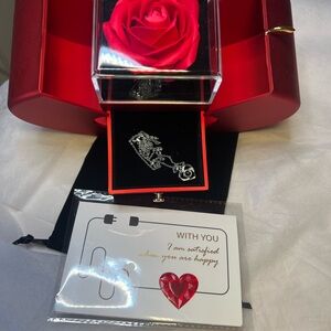 Elegant Rose Gift Box with Necklace